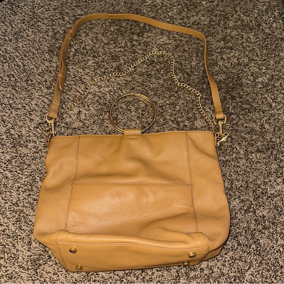 Elegant Tan Bag with Gold Chain - Picture 1 of 13